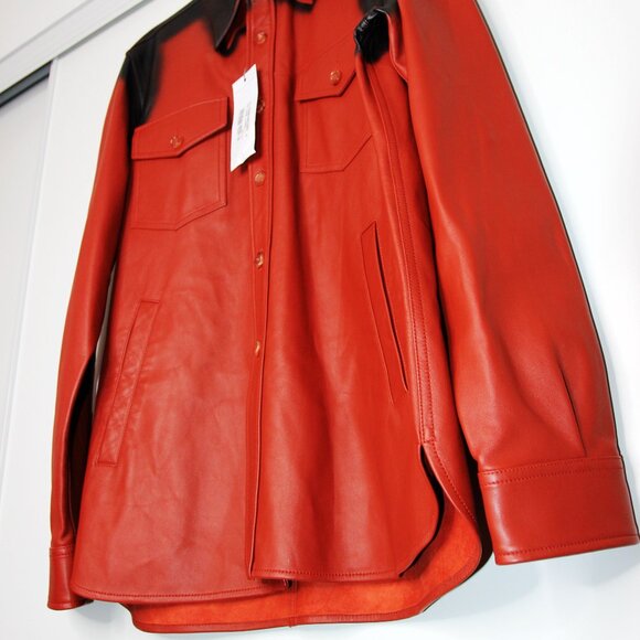 BNWT AW21 MARNI SPRAY PRINT LEATHER SHIRT JACKET 48 - Picture 7 of 13